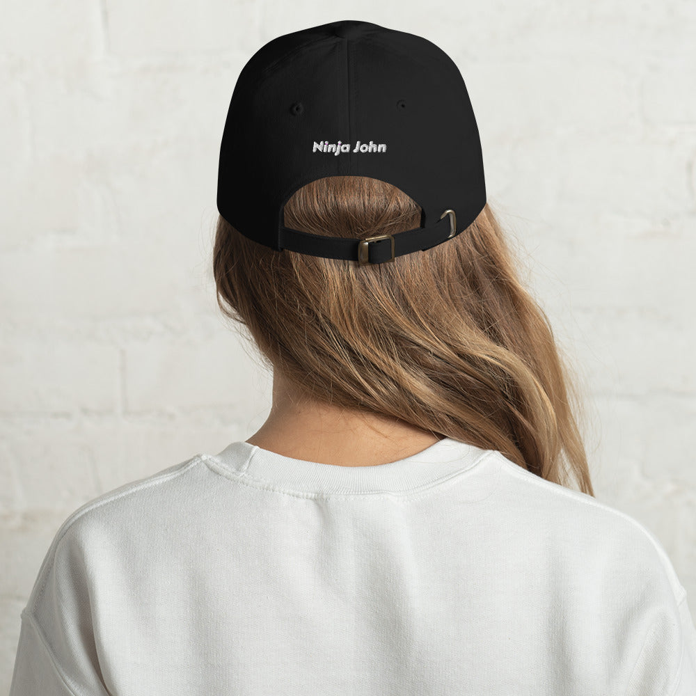 "John" in Japanese Kanji, Dad Hat (Dark color, Left to right writing)