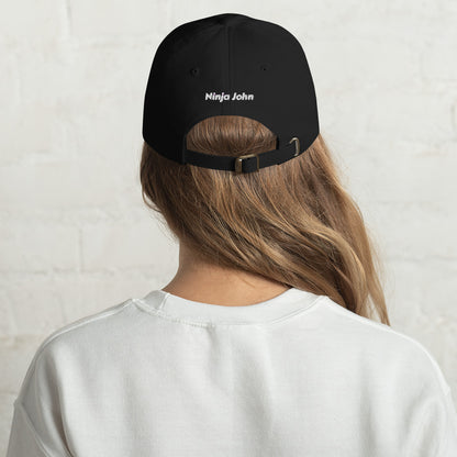 "John" in Japanese Kanji, Dad Hat (Dark color, Left to right writing)